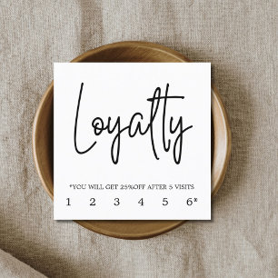 Moderne Elegant Black en White Loyalty Kaart