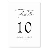 Moderne elegant Black en White Table Ten Wedding Kaart (Achterkant)