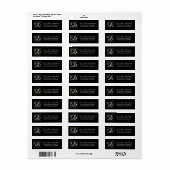 Moderne Elegant Black Gold Lijst Monogram Initiale Etiket (Full Sheet)