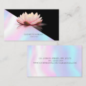 Moderne Elegant Black Lotus Holographic Visitekaartje (Voorkant / Achterkant)