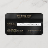 Moderne Elegant Black Silk Credit Kaart Visitekaartje (Achterkant)
