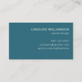 Moderne, elegant Blauwgroen blauw Creative Profess Visitekaartje (Achterkant)