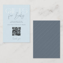 Moderne Elegant Blue Gifts Baby shower QR-code