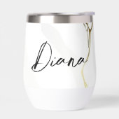 Moderne Elegant Blue Gold Marble Persoonlijke naam (Links)