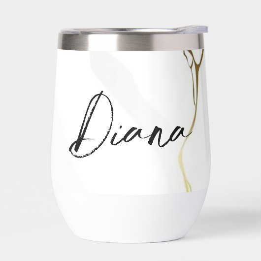 Moderne Elegant Blue Gold Marble Persoonlijke naam (Links)