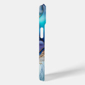 Moderne Elegant Blue Gold Marble Persoonlijke naam Case-Mate iPhone Case (Achterkant / Rechts)