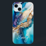 Moderne Elegant Blue Gold Marble Persoonlijke naam iPhone 15 Mini Hoesje<br><div class="desc">Modern Elegant Blauw Goud Marmer Gepersonaliseerde Naam iPhone 15 Plus Hoesjes beschikt over uw gepersonaliseerde naam in een elegante kalligrafie script typografie op een moderne blauw en goud marmeren achtergrond. Perfecte gift voor haar voor verjaardag, moeder voor Moederdag, zus of bestie voor Kerstmis en feestdagen. Ontworpen door ©Evco Studio www.zazzle.com/store/evcostudio...</div>