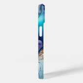 Moderne Elegant Blue Gold Marble Persoonlijke naam Case-Mate iPhone Case (Achterkant / Rechts)