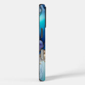 Moderne Elegant Blue Gold Marble Persoonlijke naam Case-Mate iPhone Case (Achterkant / Rechts)