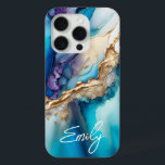 Moderne Elegant Blue Gold Marble Persoonlijke naam iPhone 15 Pro Case<br><div class="desc">Modern Elegant Blauw Goud Marmer Gepersonaliseerde Naam iPhone 15 Pro Hoesjes beschikt over uw gepersonaliseerde naam in een elegante kalligrafie script typografie op een moderne blauw en goud marmeren achtergrond. Perfecte gift voor haar voor verjaardag, moeder voor Moederdag, zus of bestie voor Kerstmis en feestdagen. Ontworpen door ©Evco Studio www.zazzle.com/store/evcostudio...</div>