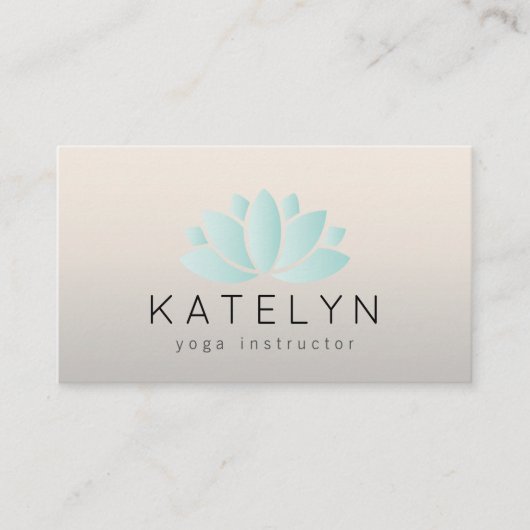 Moderne Elegant Blue Lotus Icon Yoga Instructor Visitekaartje (Voorkant)