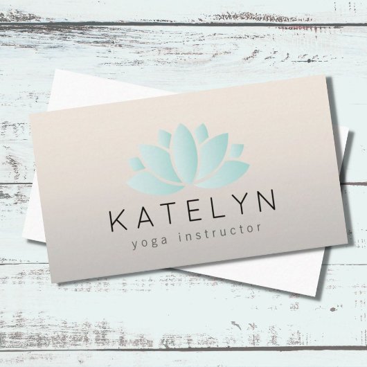 Moderne Elegant Blue Lotus Icon Yoga Instructor Visitekaartje
