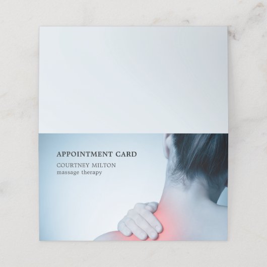 Moderne Elegant Blue Massage Therapist Benoeming Afsprakenkaart (Buitenkant ongevouwen)