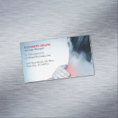Moderne Elegant Blue Photo Massage Therapist Magnetisch Visitekaartje (Voorbeeld)