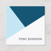 Moderne Elegant Blue White Geometric Consultant Vierkante Visitekaartje (Voorkant)