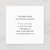 Moderne Elegant Blue White Geometric Consultant Vierkante Visitekaartje (Achterkant)