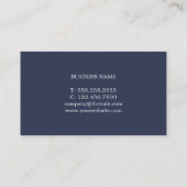 Moderne Elegant Blue White Monogram Consultant Visitekaartje (Achterkant)