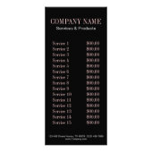 Moderne Elegant boheems zwart floron Reclamekaart (Achterkant)