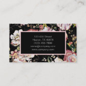 Moderne  Elegant boheems zwart floron Visitekaartje (Achterkant)