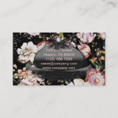 Moderne  Elegant boheems zwart floron Visitekaartje (Achterkant)