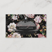 Moderne  Elegant boheems zwart floron Visitekaartje (Voorkant)
