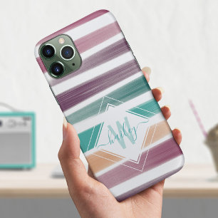 Moderne Elegant borstelslagen Chic Script Name Case-Mate iPhone Case