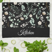 Moderne Elegant botanische eucalyptus Theedoek (Gevouwen)