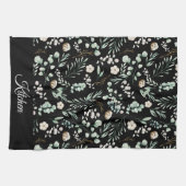 Moderne Elegant botanische eucalyptus Theedoek (Horizontaal)