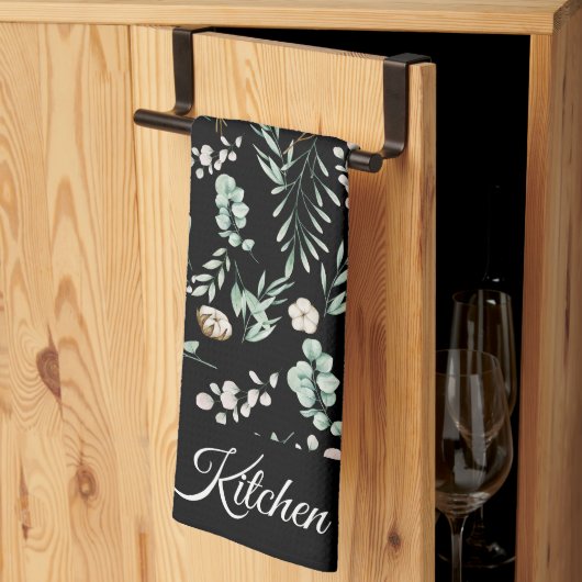 Moderne Elegant botanische eucalyptus Theedoek (Derde Gevouwen)