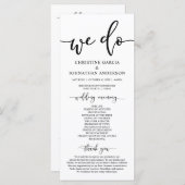 Moderne elegant, bruiloft ceremonie programmakaart (Voorkant / Achterkant)