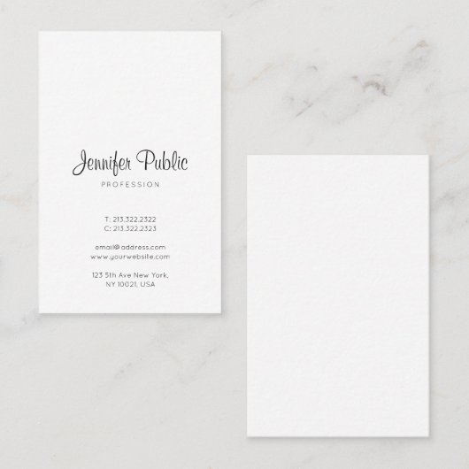 Moderne Elegant Calligraded Script Clean Plain Visitekaartje (Voorkant / Achterkant)