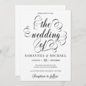 Moderne elegant calligrafie scriptlettertype bruil kaart (Voorkant / Achterkant)