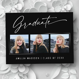 Moderne Elegant Calligraphy Ink Script 3 Foto Briefkaart