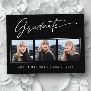 Moderne Elegant Calligraphy Ink Script 3 Foto Briefkaart