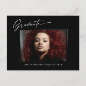 Moderne Elegant Calligraphy Ink Script Foto Briefkaart (Voorkant)