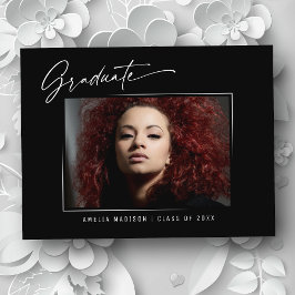 Moderne Elegant Calligraphy Ink Script Foto Briefkaart