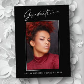 Moderne Elegant Calligraphy Ink Script Foto Briefkaart