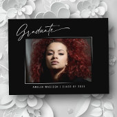 Moderne Elegant Calligraphy Ink Script Foto Briefkaart