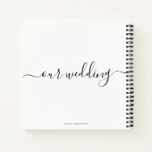 Moderne Elegant Calligraphy Roos Gold Wedding Gues Notitieboek (Achterkant)