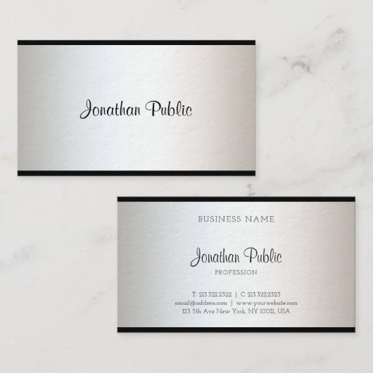 Moderne Elegant Calligraphy Script Creative Plain Visitekaartje (Voorkant / Achterkant)