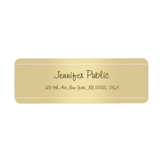 Moderne Elegant Calligraphy Script Gold Sjabloon Etiket (Voorkant)