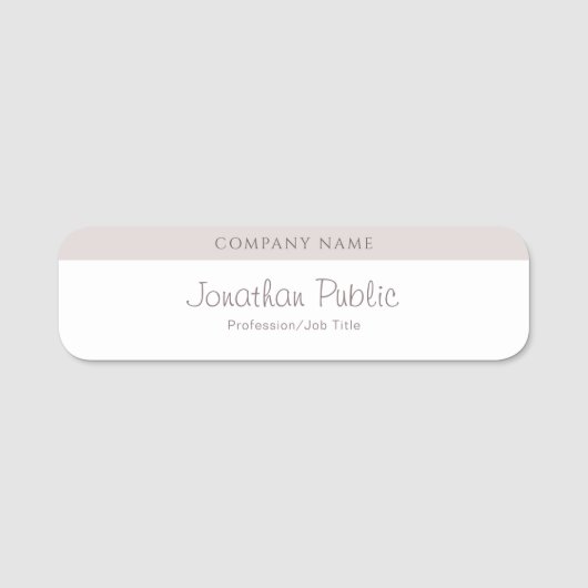 Moderne Elegant Calligraphy Script Name Sjabloon Naamplaatje (Voorkant)