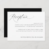 Moderne Elegant Calligraphy Wedding Reception Kaar Informatiekaartje (Voorkant / Achterkant)