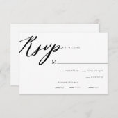 Moderne Elegant Calligraphy Wedding RSVP Kaart (Voorkant / Achterkant)