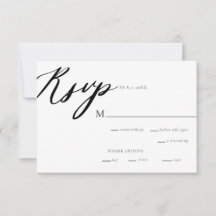 Moderne Elegant Calligraphy Wedding RSVP Kaart
