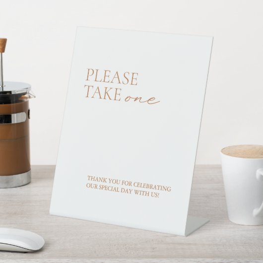 Moderne Elegant Calligraphy White Favors Reclamebord Met Voetstuk (Insitu)