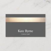 Moderne Elegant Charcoal Grey Gold Stripe Visitekaartje (Voorkant)