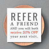 Moderne Elegant Clean Beauty Salon Referral-Kaart Aanbevelingskaartje