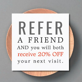 Moderne Elegant Clean Beauty Salon Referral-Kaart Aanbevelingskaartje