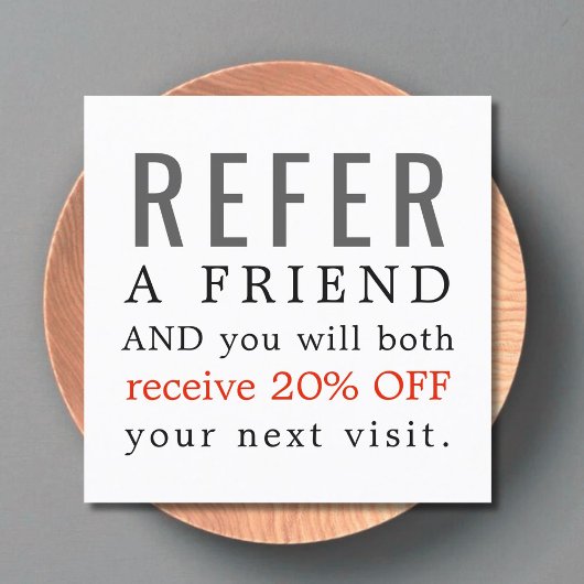 Moderne Elegant Clean Beauty Salon Referral-Kaart Aanbevelingskaartje